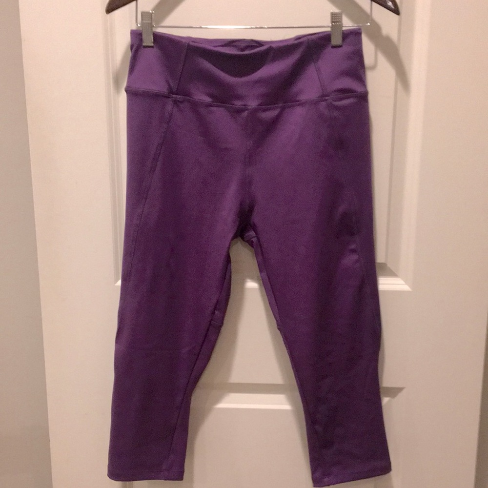 NWOT ASOS 4505 womens capri leggings inner waist cord size 10 purple